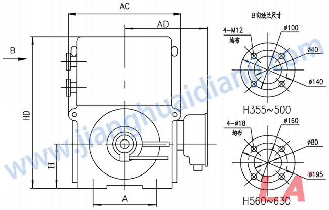 YRKS系列中型高壓三相異步電動機(jī)外形及安裝尺寸圖 - 六安江淮電機(jī)有限公司