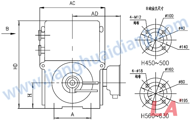 YRKS系列中型高壓三相異步電動機(jī)外形及安裝尺寸圖 - 六安江淮電機(jī)有限公司