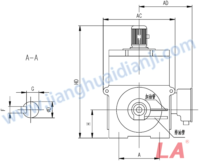 YP系列高壓變頻調(diào)速三相異步電動機安裝尺寸圖(IP54、IP55 10KV) - 六安江淮電機有限公司